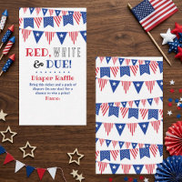 Red, White & Due! 4th Of July Baby Shower Diaper