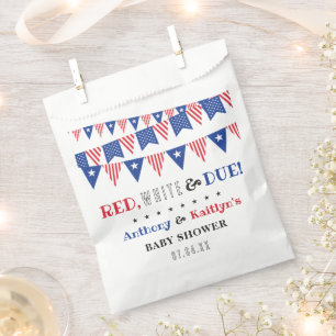 Red, White & Due! 4th Of July Baby Shower Favour Bag