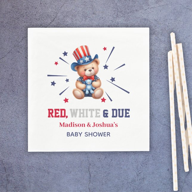 Red White Due 4th Of July Baby Shower Napkin (Red White Due 4th Of July Baby Shower Napkins
)