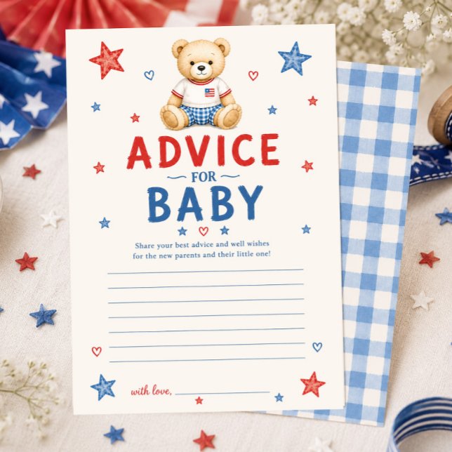 Red White & Due Advice for Baby Card (Creator Uploaded)