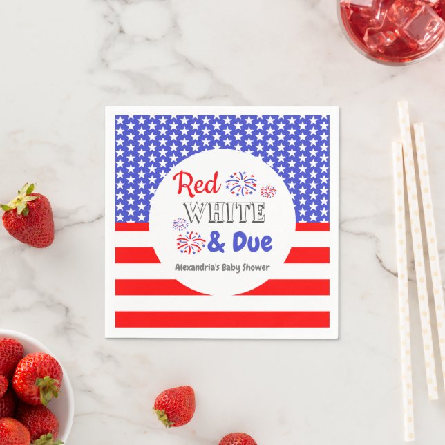 Red White & Due Baby Shower Napkin (Insitu)