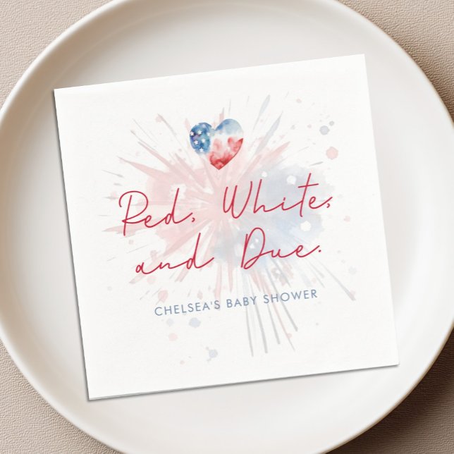 Red White & Due Baby Shower Napkins (Creator Uploaded)