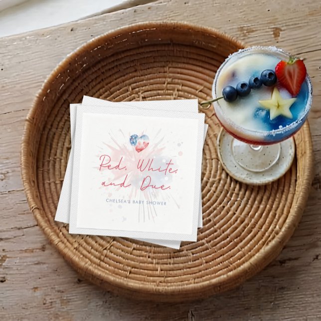 Red White & Due Baby Shower Napkins (Creator Uploaded)
