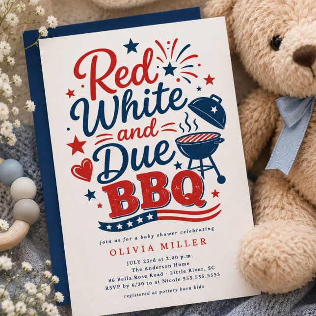 Red White & Due BBQ Invite (Creator Uploaded)