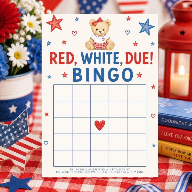 Red White Due Bingo Game Invitation (Creator Uploaded)
