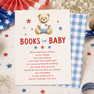 Red White & Due Books for Baby Card