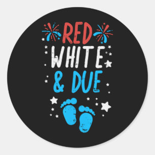 Red White Due  Classic Round Sticker
