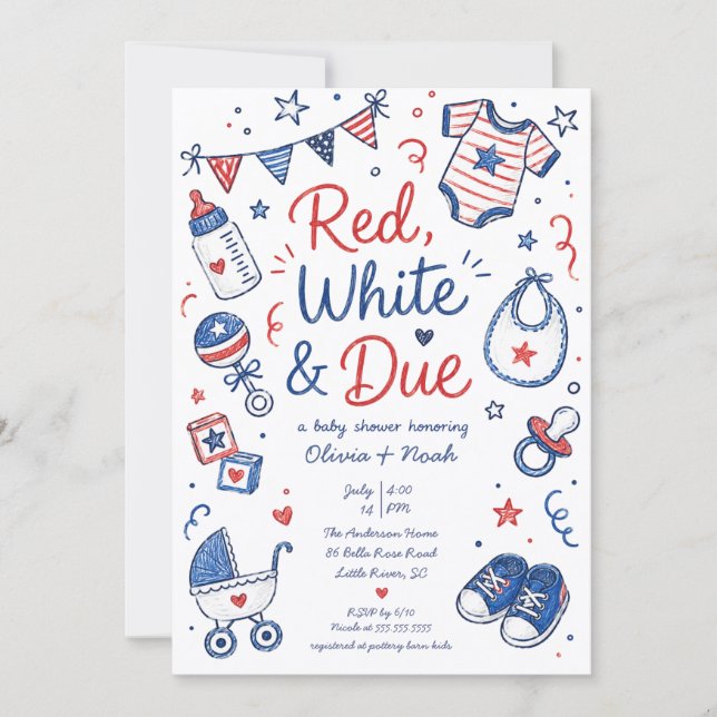 Red White & Due Invitation (Front)