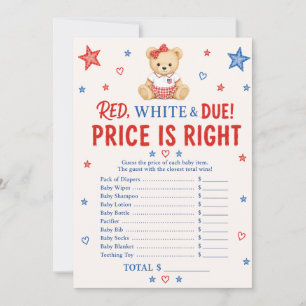 Red White Due Price Game Card