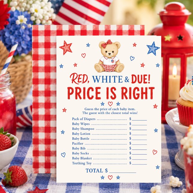 Red White Due Price Game Card (Creator Uploaded)