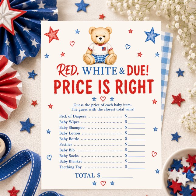 Red White & Due Price Is Right Game Invitation (Creator Uploaded)