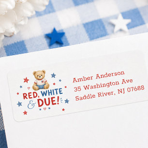 Red White & Due Return Address Labels