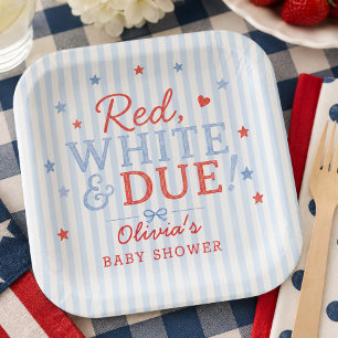 Red White & Due Square Paper Plates