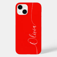 Red White Elegant Calligraphy Script Name