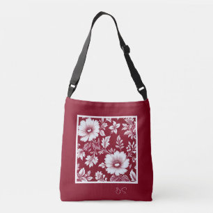 red & white elegant Modern Floral Crossbody Bag