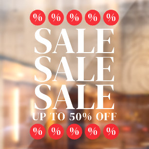 Red White Elegant Sale Discount Symbol