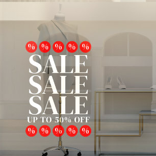 Red White Elegant Sale Discount Symbol
