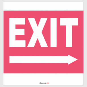 Red & White Exit Sign