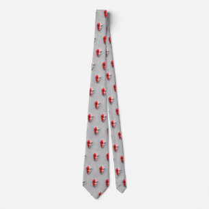 Red white face tie