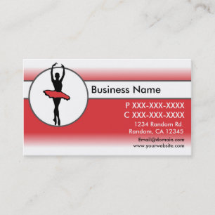 Red white fade ballerina custom business cards