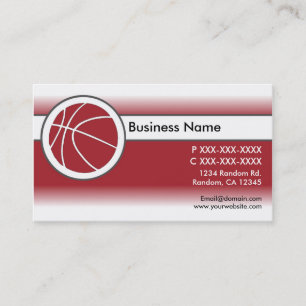 Red white fade basketball business cards
