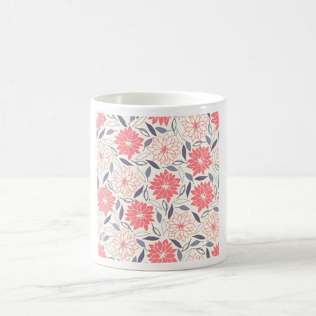 Red White Floral Flowers Coffee Mug (Creator Uploaded)