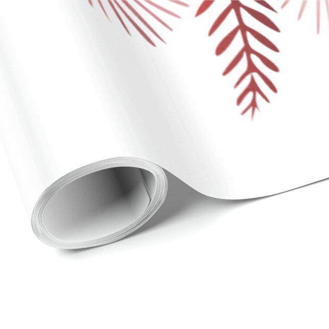 Red & White Floral Pattern Wrapping Paper (Roll Corner)