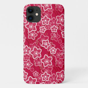 red white floral rustic fashion pattern retro iPhone 11 case