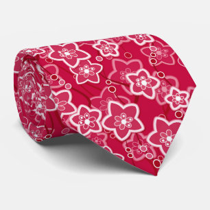 red white floral rustic fashion pattern retro tie