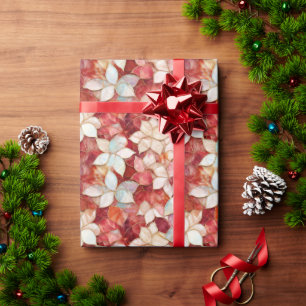 Red White Floral Wrapping Paper
