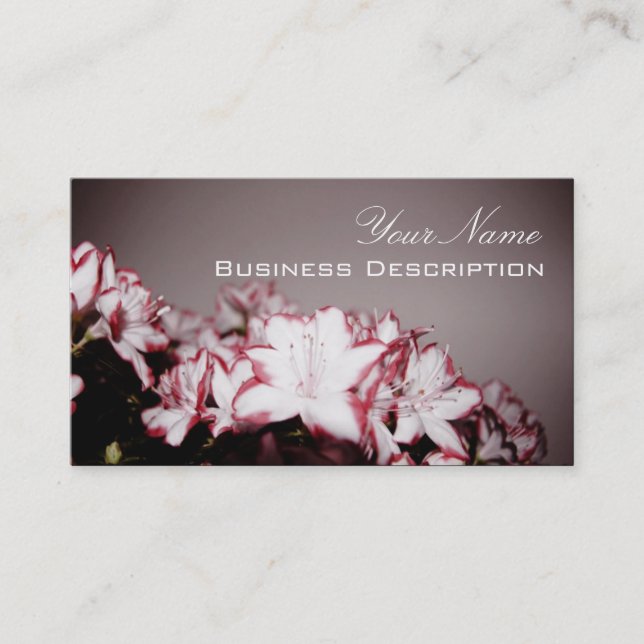 Red-White Flowers Business card (Front)