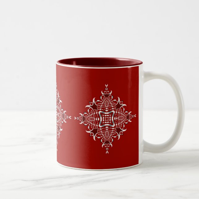 Red & White Fractal Emblem  Mug (Right)