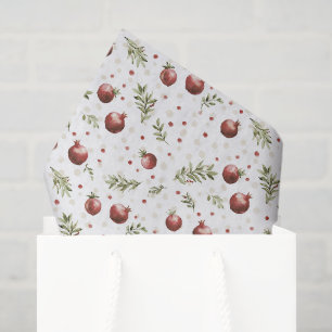 Red White Fruit Pomegranate Christmas Tissue Paper