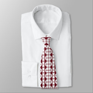 Red White Geometric Modern Chic Tie