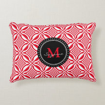 Red White Geometric Reversed Pattern