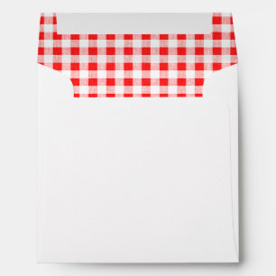 Red White Gingham Pattern Envelope