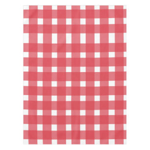 Red White Gingham Pattern Tablecloth