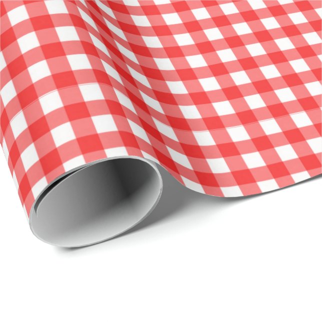Red | White Gingham Wrapping Paper (Roll Corner)