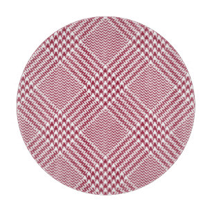 Red White Glen Plaid: Tweed Tartan Cutting Board