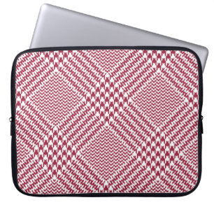 Red White Glen Plaid: Tweed Tartan Laptop Sleeve