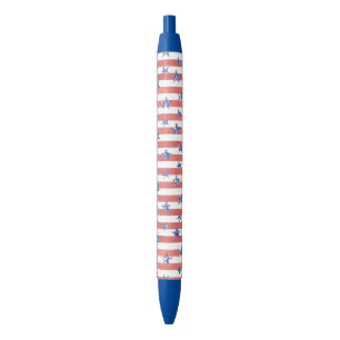 Red White Glitter Blue Stars Stripes Ink Pen