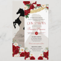 Red White Gold Blooms Papel Picado Charro Quince I