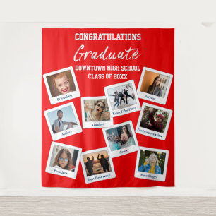 Red White Graduate Insta Photo School Nicknames Tapestry