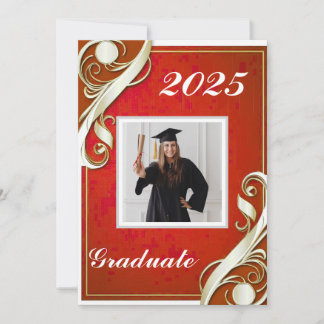 Red White Graduation 2025 Invitation