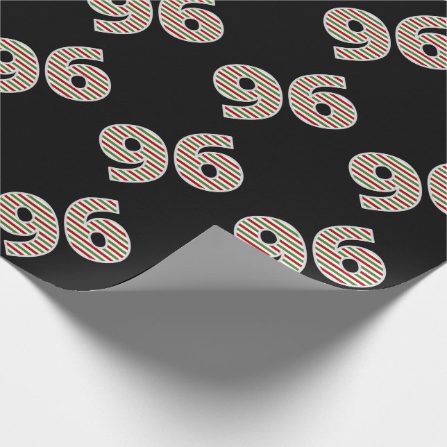 Red, White, Green "96" 96th Event on Christmas Day Wrapping Paper (Corner)