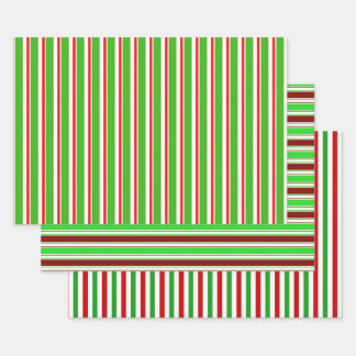 Red, White, Green Coloured Christmas-Style Pattern Wrapping Paper Sheet