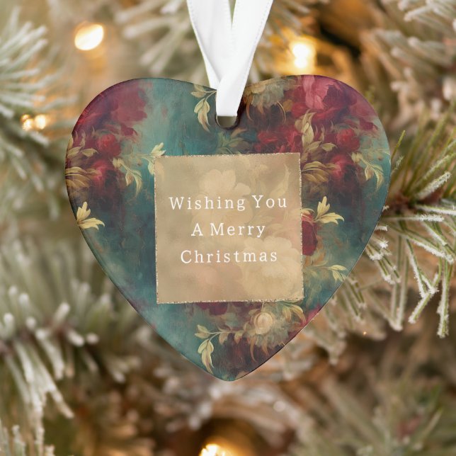 Red White Green Flowers Ornament (Tree)