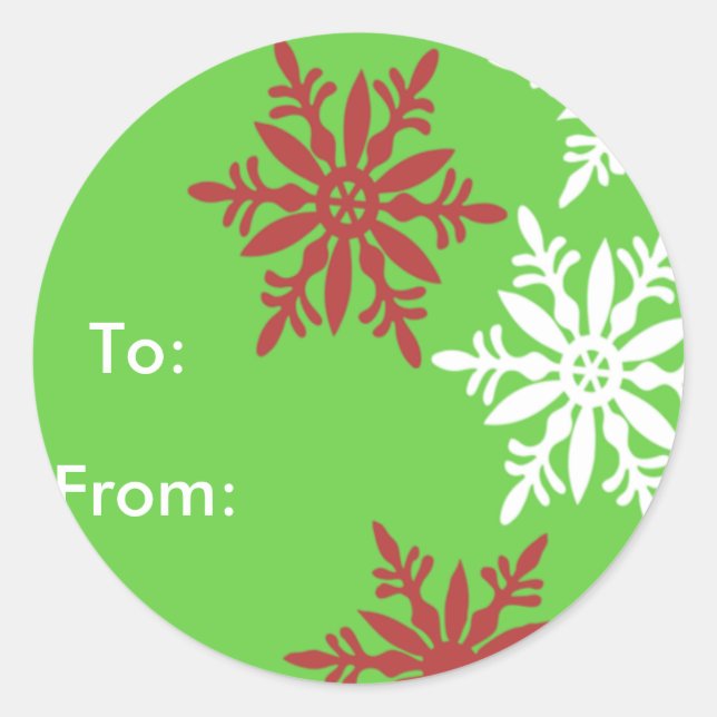 Red, White & Green Gift tags (Front)