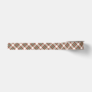 Red, White & Green Holiday Plaid Grosgrain Ribbon