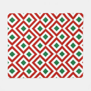 Red, White, Green Meander Fleece Blanket